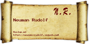Neuman Rudolf névjegykártya